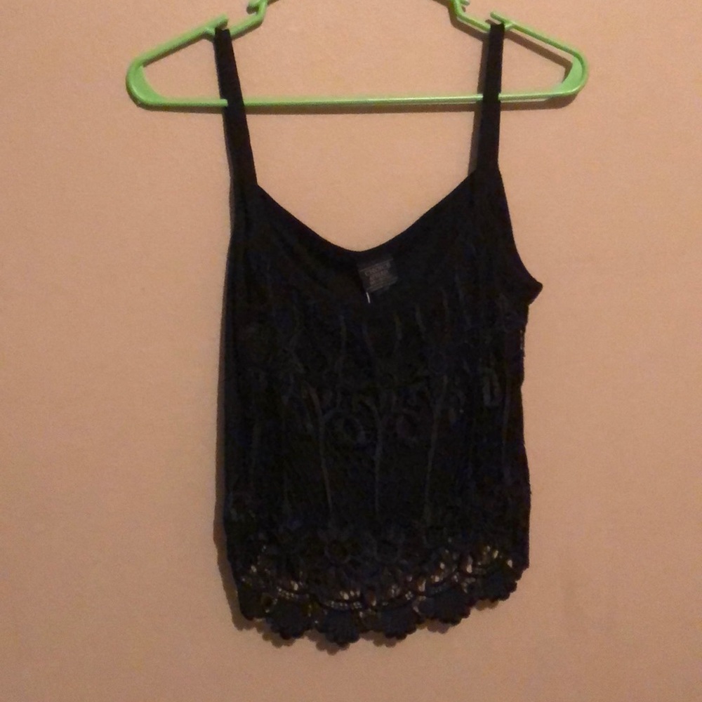 Black lace crop top VINTAGE NEVER WORN NWT